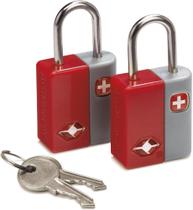 Conjunto De 2 Fechaduras De Bagagem Swiss Gear Aprovadas Tsa - Vermelho