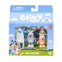 Conjunto de 2 Figuras Bluey Ilha do Tapete Poseáveis 6-8 cm