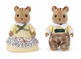 Conjunto de 2 figuras de esquilo-terrestre marrom OLEOCA com roupas Conjunto de 2 figuras de esquilo-terrestre marrom OLEOCA com roupas