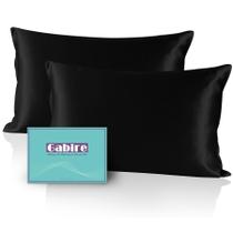 Conjunto de 2 fronhas de seda Gabire Mulberry pretas king size