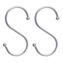 Conjunto de 2 Ganchos Multiuso Para Barra Cabide Suporte Gancho Aço Cromado Conjunto de 2 Ganchos Multiuso Para Barra Cabide Suporte Gancho Aço Cromado