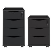 Conjunto de 2 Gaveteiros Hamm Preto