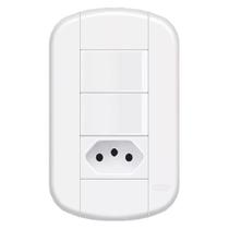 Conjunto de 2 Interruptor Simples 16a-250 Volts E 1 Tomada 2p+t 10a-250 Volts Blanc Mais 11339294