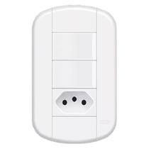 Conjunto de 2 Interruptor Simples 16A/250 Volts e 1 Tomada 2P+T 20A/250 Volts Blanc Mais - 11339304 - FAME