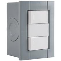 Conjunto De 2 Interruptores Simples Tramontina Liz Branco 10 A 250 V Com Acabamento Brilhante