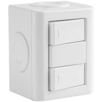 Conjunto De 2 Interruptores Simples Tramontina Lizflex Branco 10 A 250 V Com Acabamento Brilhante Conjunto De 2 Interruptores Simples Tramontina Lizflex Branco 10 A 250 V Com Acabamento Brilhante