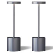 Conjunto de 2 lâmpadas de mesa LED sem fio TBBGA, cinza, 10" H, 5000mAh