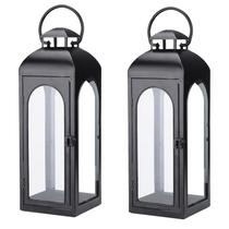 Conjunto de 2 Lanternas Bdor em Metal Preto para Velas 51 cm Conjunto de 2 Lanternas Bdor em Metal Preto para Velas 51 cm