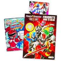 Conjunto de 2 Livros para Colorir Power Rangers com Adesivos