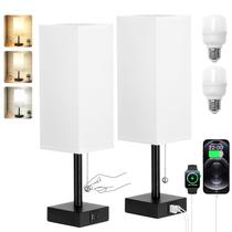 Conjunto de 2 luminárias de cabeceira Aooshine brancas com 3 temperaturas de cor