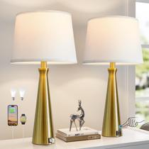 Conjunto de 2 Luminárias de Mesa Touch Coppery Seealle com Carregamento USB Conjunto de 2 Luminárias de Mesa Touch Coppery Seealle com Carregamento USB