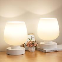 Conjunto de 2 Luminárias de Mesa Touch Seealle em Vidro Branco com Regulagem de 3 Níveis Conjunto de 2 Luminárias de Mesa Touch Seealle em Vidro Branco com Regulagem de 3 Níveis