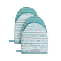 Conjunto de 2 luvas de forno KitchenAid Albany Aqua Sky 14x20cm Conjunto de 2 luvas de forno KitchenAid Albany Aqua Sky 14x20cm