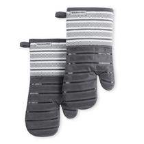 Conjunto de 2 luvas de forno KitchenAid Albany Charcoal Grey 18x33cm Conjunto de 2 luvas de forno KitchenAid Albany Charcoal Grey 18x33cm