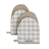 Conjunto de 2 luvas de forno KitchenAid Gingham Milkshake Tan Conjunto de 2 luvas de forno KitchenAid Gingham Milkshake Tan