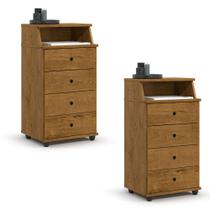 Conjunto de 2 Mesa de Cabeceira Luxo II New com 4 Gavetas Conjunto de 2 Mesa de Cabeceira Luxo II New com 4 Gavetas