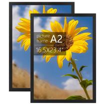 Conjunto de 2 molduras de pôster Golden State Art A2 em acrílico preto
