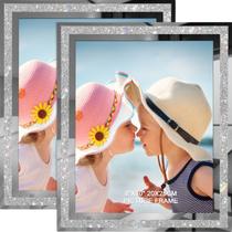 Conjunto de 2 molduras para fotos IZIDDO prateadas de 8x10" para mesa