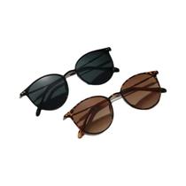 Conjunto de 2 Óculos de Sol Femininos - Estilo Gatinho Pequeno e Redondo Conjunto de 2 Óculos de Sol Femininos - Estilo Gatinho Pequeno e Redondo