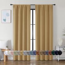 Conjunto de 2 painéis Blackout Curtains Simplebrand Ava Gold 213x213cm Conjunto de 2 painéis Blackout Curtains Simplebrand Ava Gold 213x213cm