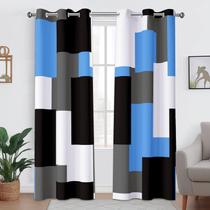 Conjunto de 2 painéis Blackout Curtains Tyrot Light Blue 160x160cm Conjunto de 2 painéis Blackout Curtains Tyrot Light Blue 160x160cm