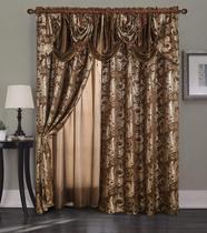 Conjunto de 2 painéis Curtain GLORY RUGS Jacquard Luxury Window marrom 140x213cm