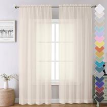 Conjunto de 2 painéis Sheer Curtains Chyhomenyc Cream 213x213cm