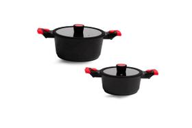 Conjunto de 2 Panelas Antiaderente Em Mármore Autêntico Chef
