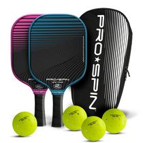 Conjunto de 2 pás Pickleball PRO SPIN com bolas e bolsa Conjunto de 2 pás Pickleball PRO SPIN com bolas e bolsa