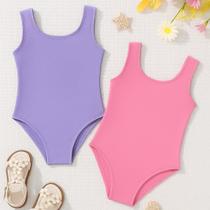 Conjunto de 2 Peças Body Menina Infantil Rosa e Lilás