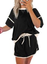 Conjunto de 2 peças com saia de verão EVALESS preta GG