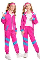 Conjunto de 2 peças de agasalho Costume MASSWO 80s para crianças vintage de hip hop Conjunto de 2 peças de agasalho Costume MASSWO 80s para crianças vintage de hip hop