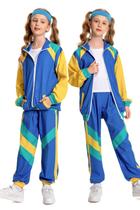 Conjunto de 2 peças de agasalho Costume MASSWO 80s para crianças vintage de hip hop Conjunto de 2 peças de agasalho Costume MASSWO 80s para crianças vintage de hip hop