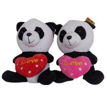 Conjunto de 2 peças de brinquedo de pelúcia Cartoon Panda com 20 cm de altura Conjunto de 2 peças de brinquedo de pelúcia Cartoon Panda com 20 cm de altura