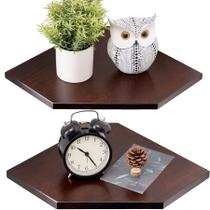 Conjunto de 2 peças de madeira maciça de carvalho para montagem em parede Corner Shelf Conjunto de 2 peças de madeira maciça de carvalho para montagem em parede Corner Shelf
