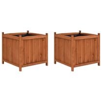 Conjunto de 2 peças de plantadores elevados vidaXL Solid Firwood marrom