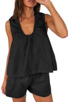 Conjunto de 2 peças de verão Cicy Bell com gola redonda e shorts Conjunto de 2 peças de verão Cicy Bell com gola redonda e shorts