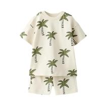 Conjunto de 2 Peças de Verão para Meninos - Estampa de Desenho Animado