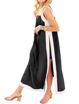 Conjunto de 2 peças de vestido e shorts Hooever Women Boho Color Block Conjunto de 2 peças de vestido e shorts Hooever Women Boho Color Block