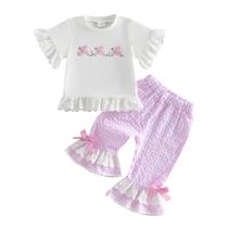 Conjunto de 2 peças Outfit Sprifallbaby Easter Baby Girl Bunny, 3 a 4 T, rosa Conjunto de 2 peças Outfit Sprifallbaby Easter Baby Girl Bunny, 3 a 4 T, rosa