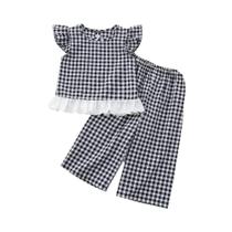 Conjunto De 2 Peças Para Meninas Com Estampa Floral E Renda, Colete Sem Mangas E Calças, Roupas Conjunto De 2 Peças Para Meninas Com Estampa Floral E Renda, Colete Sem Mangas E Calças, Roupas