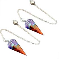 Conjunto de 2 Pêndulos de Radiestesia de Cristal Gofidin com 7 Chakras