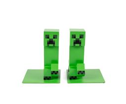 Conjunto de 2 polegadas Bookends Minecraft Creeper de 6 polegadas para estante de livros
