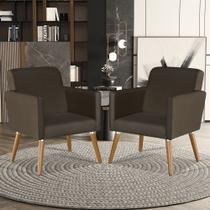 Conjunto De 2 Poltronas Suede Premium Cristal Conforto