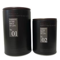 Conjunto de 2 potes herméticos preto