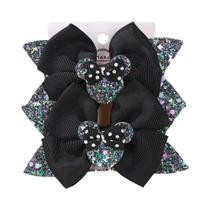 Conjunto De 2 Presilhas De Cabelo Para Meninas Com Laços Grandes De Poá De Desenho Animado De 3,9