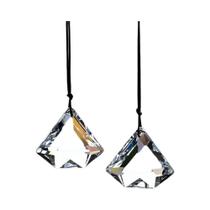 Conjunto De 2 Prismas De Cristal Em Forma De Diamante Criadores De Arco-Íris Para Decoração De Conjunto De 2 Prismas De Cristal Em Forma De Diamante Criadores De Arco-Íris Para Decoração De