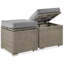 Conjunto de 2 Pufes de Vime com Armazenamento Best Choice Products Cinza Conjunto de 2 Pufes de Vime com Armazenamento Best Choice Products Cinza