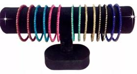 Conjunto De 2 Pulseiras Artesanais Indianas, Azul HC-23 Conjunto De 2 Pulseiras Artesanais Indianas, Azul HC-23