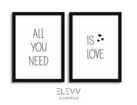 Conjunto de 2 Quadros Is Love Tamanho-30x45